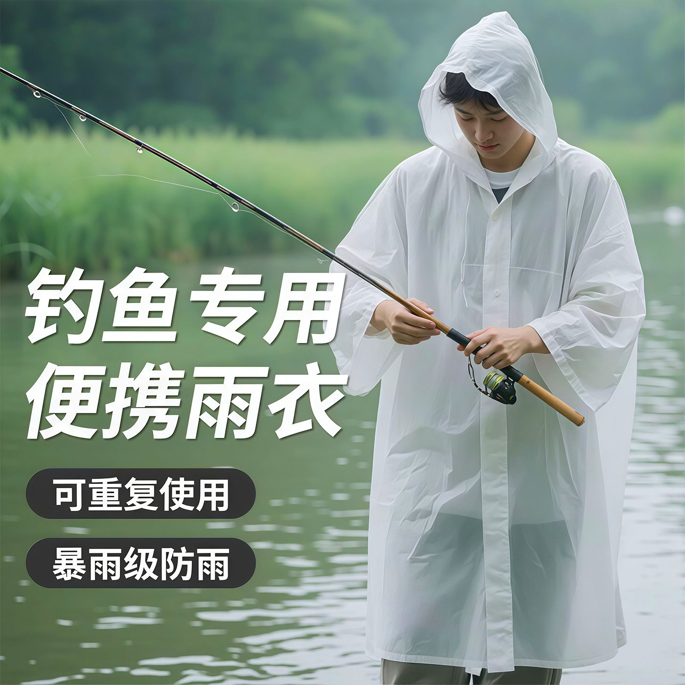 Jas Hujan EVA Dapat Digunakan  - Camping Rain Poncho ulasan dan harga
