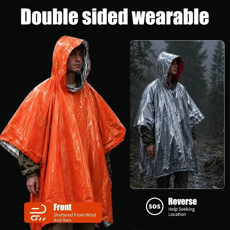 Jas Hujan Darurat Berkerudung, - Camping Rain Poncho ulasan dan harga
